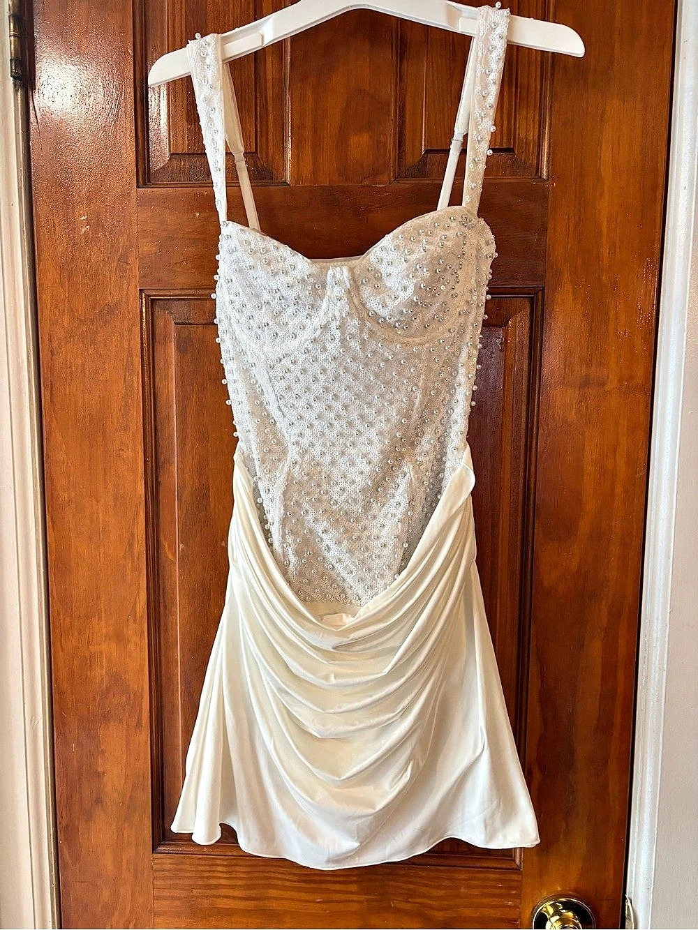 Oh Polly Nyra Embellished Corset Mini Dress White Size 2